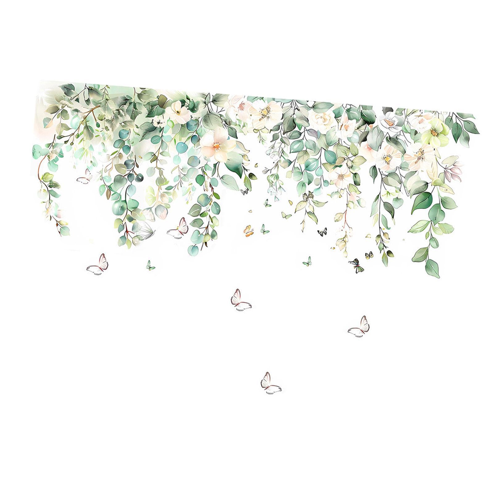 Green Leaves Wall Sticker Premium Removable for Bedroom Bathroom Dining Room