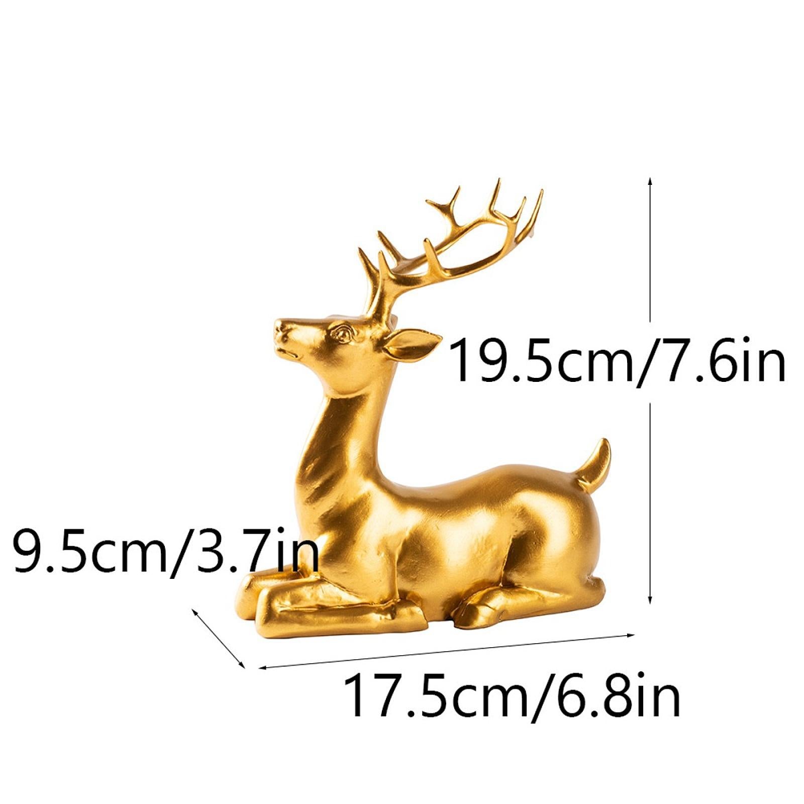 Deer Sculpture Housewarming Gift Desktop Decoration for Office Table Bedroom sitting gold