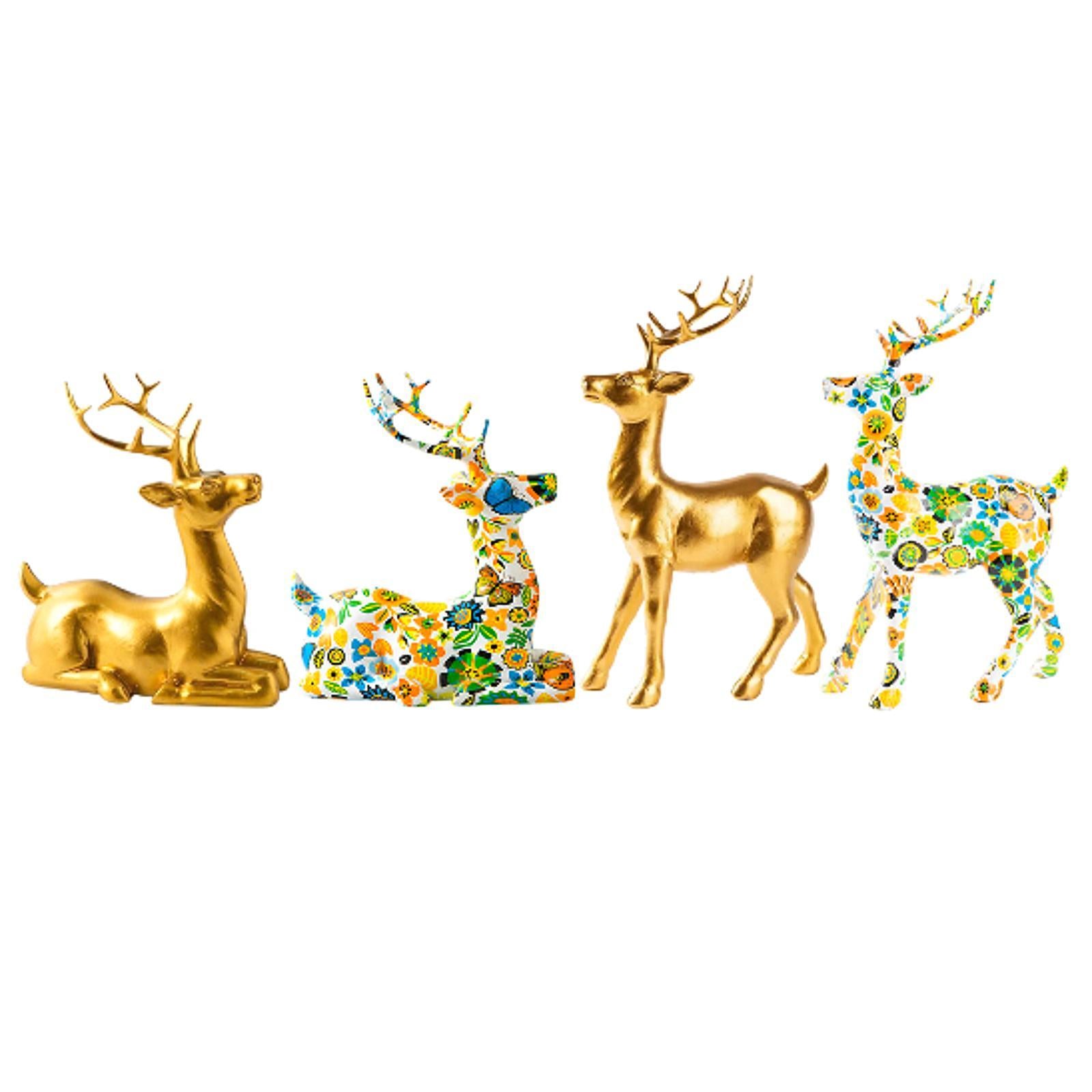 Deer Sculpture Housewarming Gift Desktop Decoration for Office Table Bedroom sitting gold
