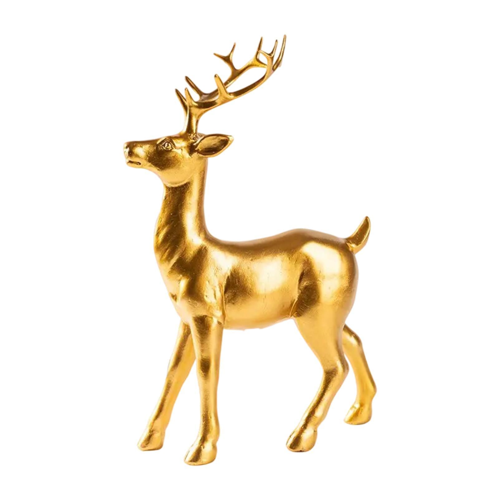 Deer Sculpture Housewarming Gift Desktop Decoration for Office Table Bedroom standing gold