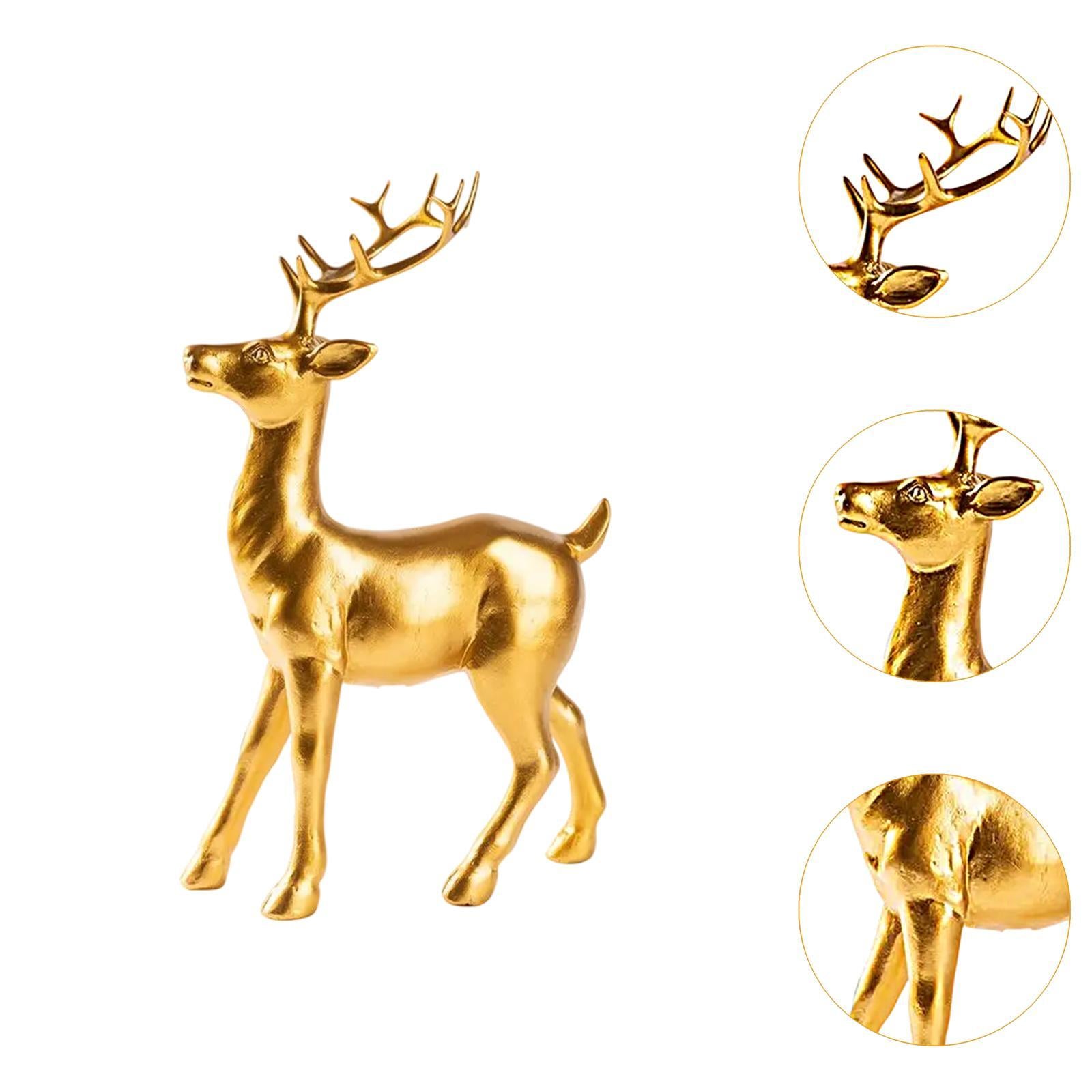 Deer Sculpture Housewarming Gift Desktop Decoration for Office Table Bedroom standing gold