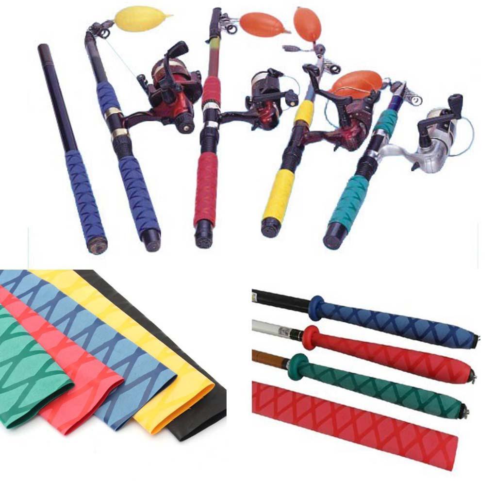 2 Pieces Non Slip Textured X-Tube Heat Shrink Tubing Fishing Rod Grips 30mm