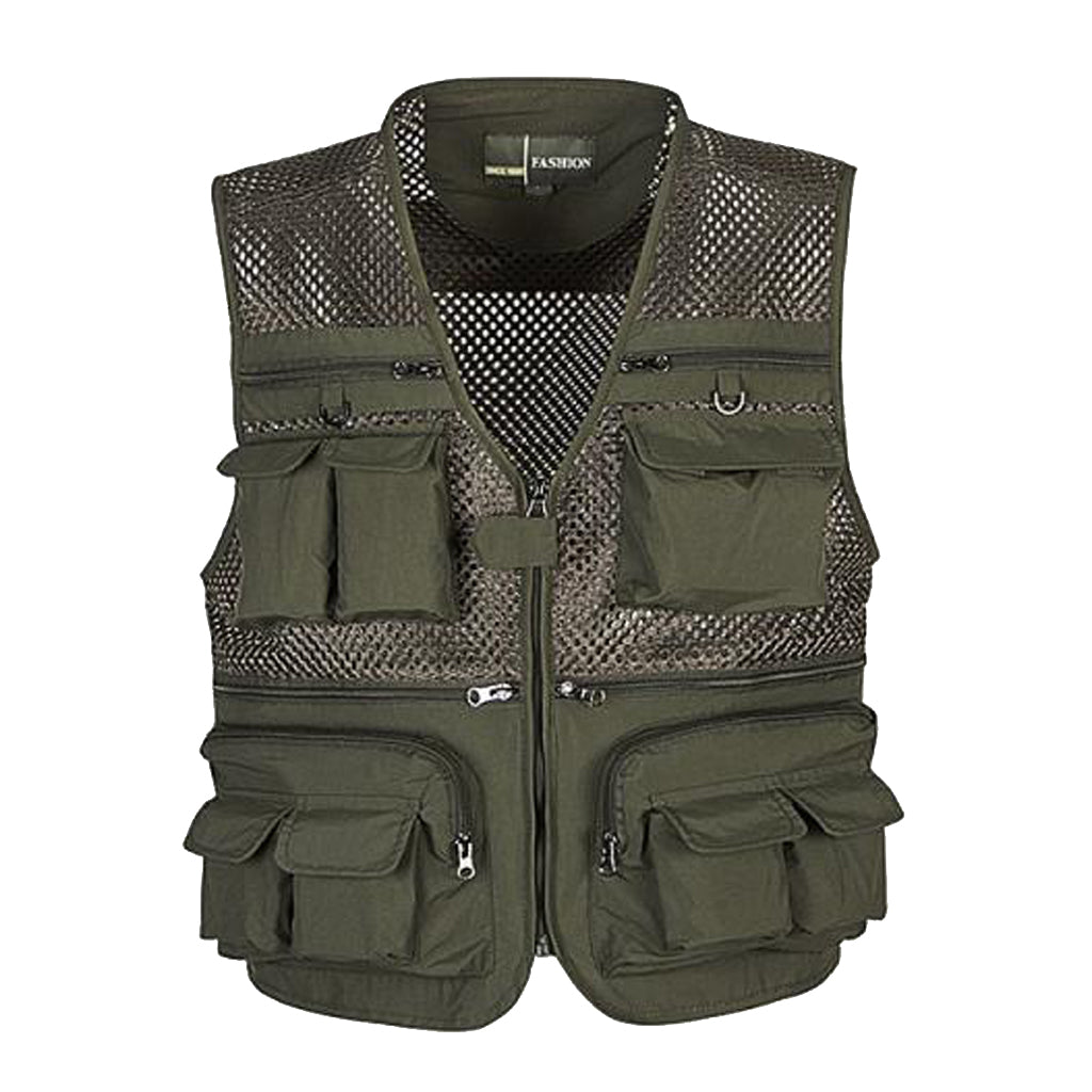 2pcs Multi Pocket Photography Fishing Mesh Vest Outdoor Quick-Dry Jacket