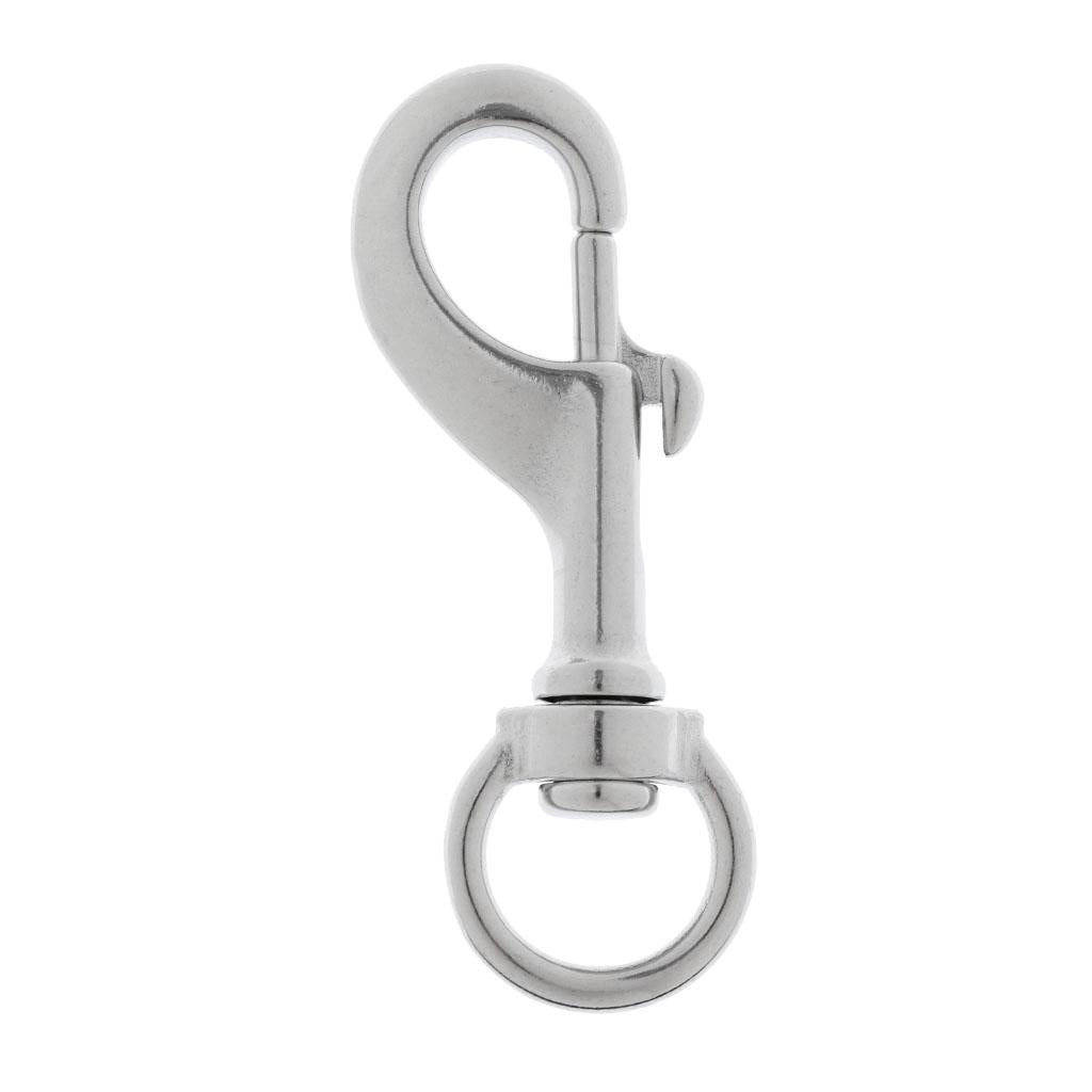 2 Pieces Marine Stainless Round Eye Swivel Bolt Snaps Hook Dog Chain Clips