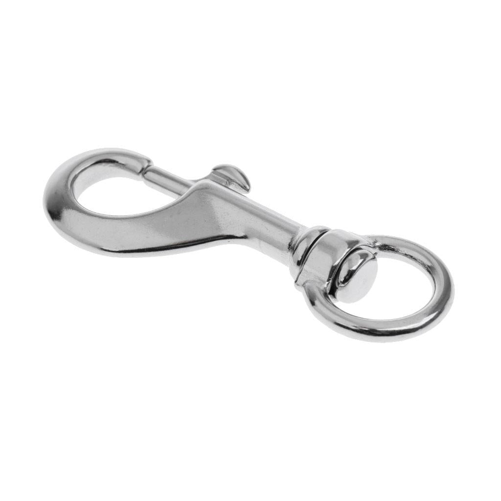 2 Pieces Marine Stainless Round Eye Swivel Bolt Snaps Hook Dog Chain Clips