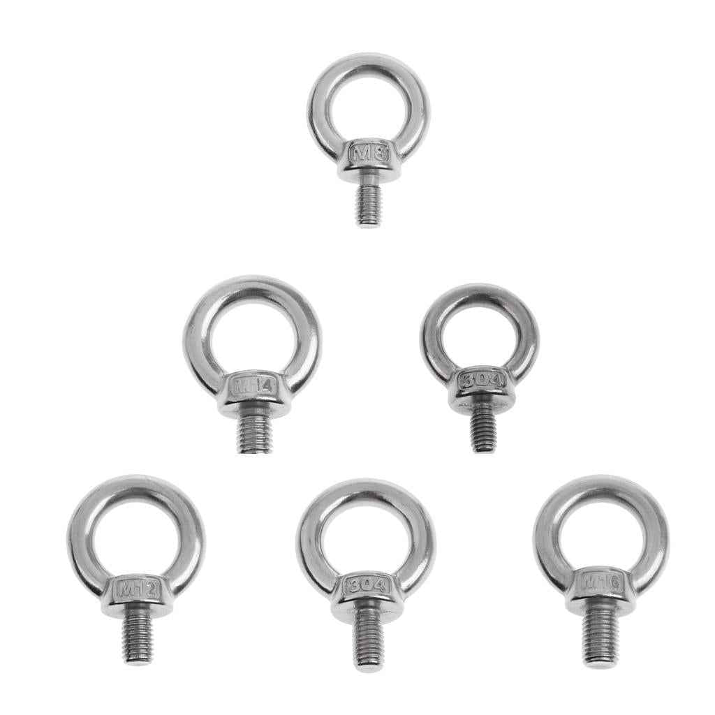 304 Stainless Steel Machine Shoulder Lift Eye Bolt Din 580 Marine Silver