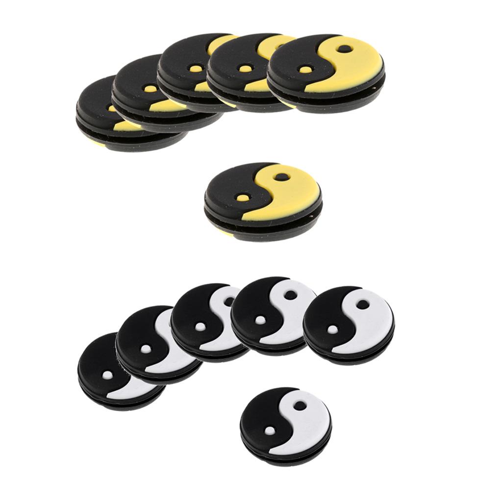 12Pcs Silicone Yin Yang Tennis Racquet Vibration Dampener Shock Absorber