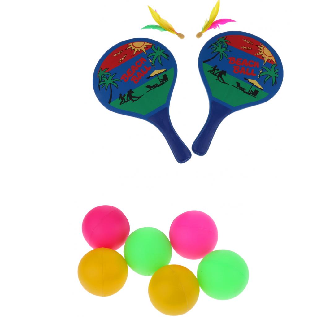 6pcs Table Tennis Balls Beer Ping Pong Cat Balls + Beach Tennis Racquets