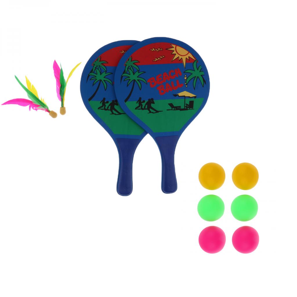 6pcs Table Tennis Balls Beer Ping Pong Cat Balls + Beach Tennis Racquets