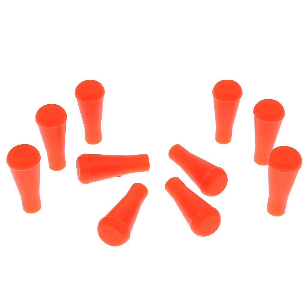 10 Pieces Safety Soft Rubber Arrowhead for Hunting Game Toy Bow 8mm Orange