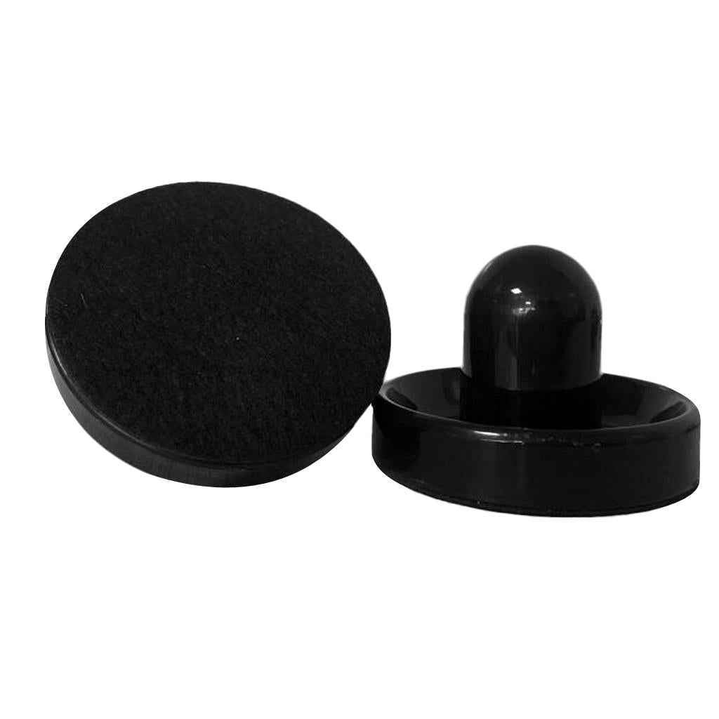 2 Pieces Air Hockey Felt Pushers Goalie Handles Paddles Replacement Medium Black