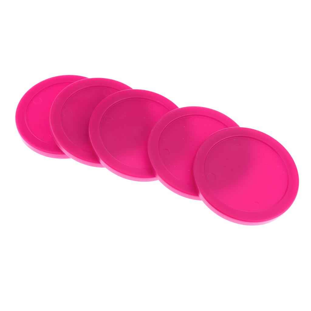 5 Pieces 62mm Air Hockey Replacement Pucks for Full Size Air Hockey Tables Pink