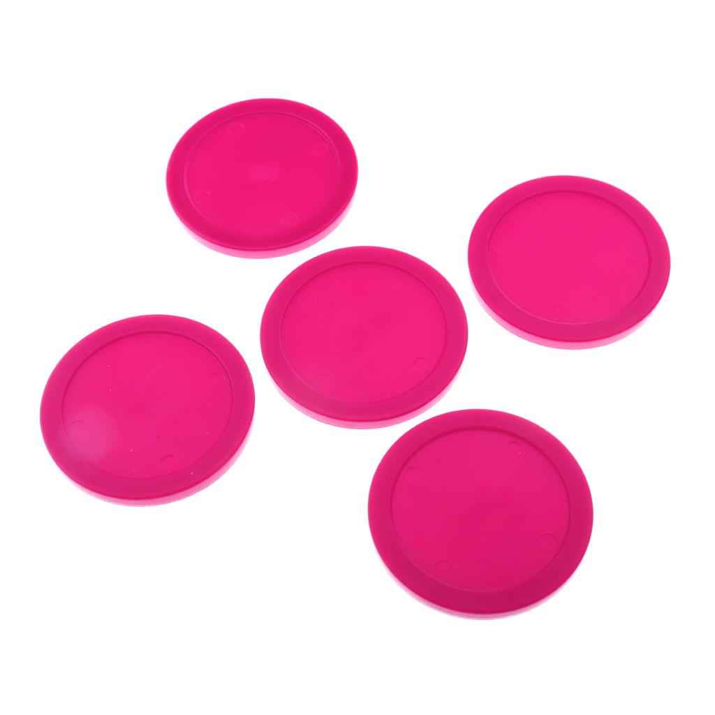 5 Pieces 62mm Air Hockey Replacement Pucks for Full Size Air Hockey Tables Pink