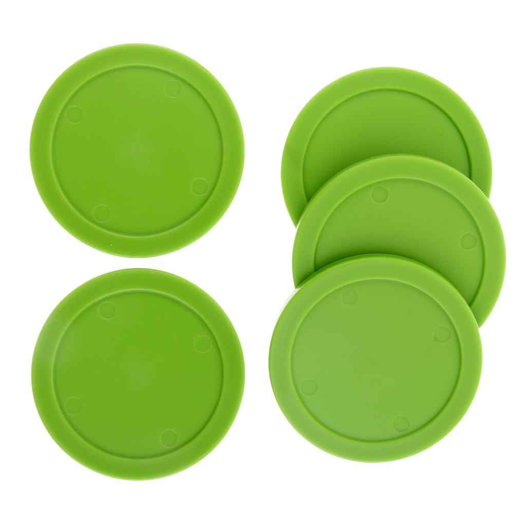 5 Pieces 62mm Air Hockey Replacement Pucks for Full Size Air Hockey Tables Green