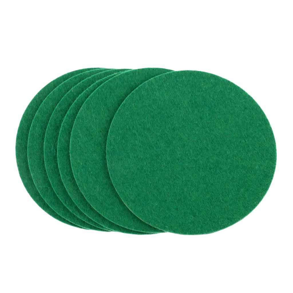 6 Pieces Air Hockey Table Felt Pushers Replacement Felt Pads Green S