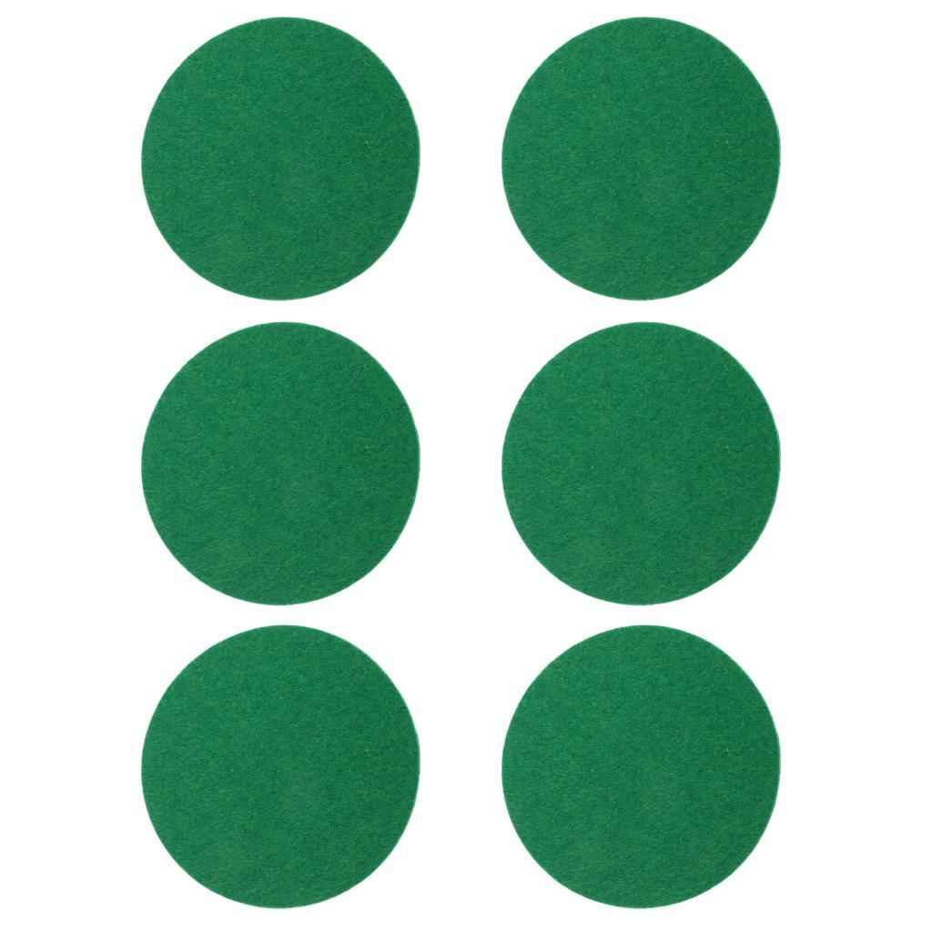 6 Pieces Air Hockey Table Felt Pushers Replacement Felt Pads Green S