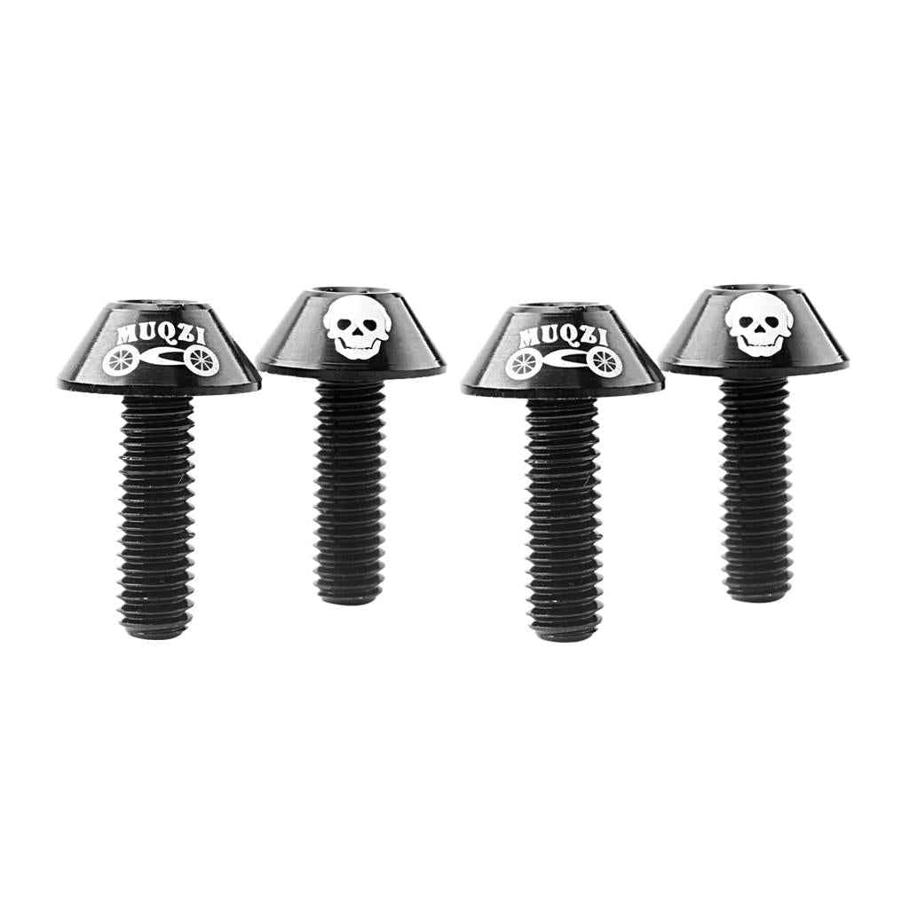 4x Lightweight Aluminium Alloy Bike Water Bottle Cage Bolts M6 Screws Black