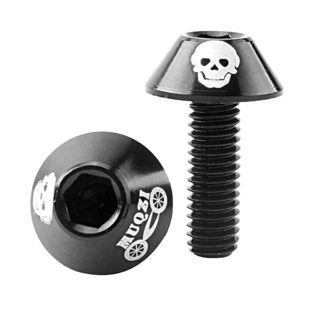 4x Lightweight Aluminium Alloy Bike Water Bottle Cage Bolts M6 Screws Black