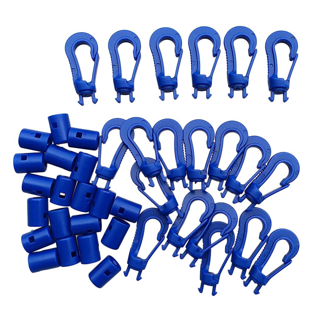 4x20pcs Plastic Snap Hook Bungee Cord Hooks Shock Cord Hooks for Diving 5cm