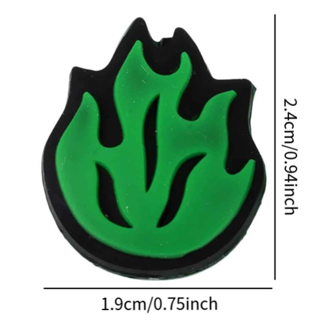 2 Piece Silicone Flame Tennis Racket Shock Absorber Shockproof Damper Green