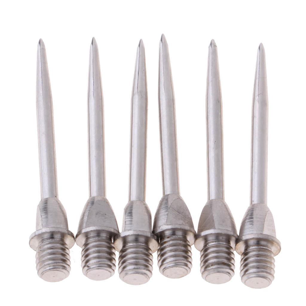2x6 Pieces Darts Steel Tip Replacement Points Standard 2BA Thread Silver