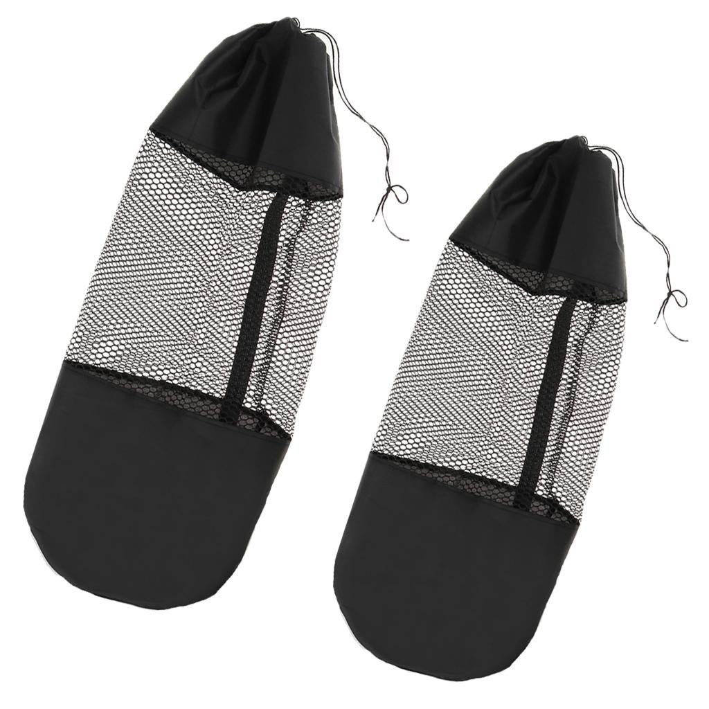 2xPortable Yoga Pilates Mat Sling Bag Shoulder Carrier Mesh Center 10mmx61cm