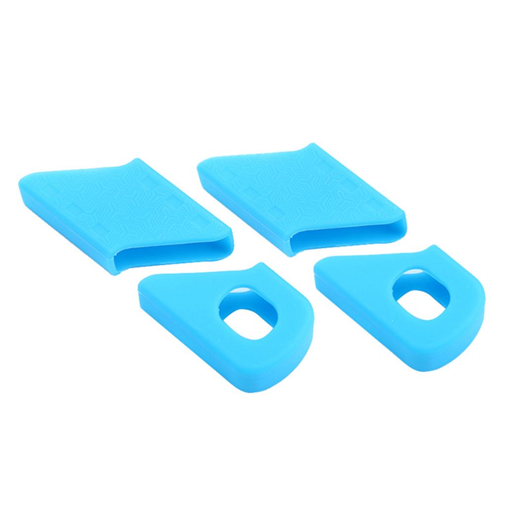 3x2 Pairs Bike Chain Set Boots Crankset Crank Arm Protector Covers Caps Blue