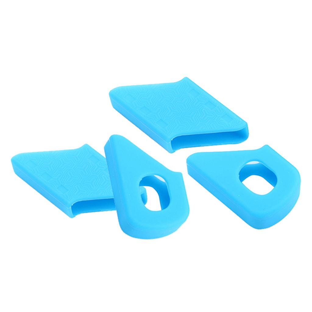 4x2 Pairs Bike Chain Set Boots Crankset Crank Arm Protector Covers Caps Blue