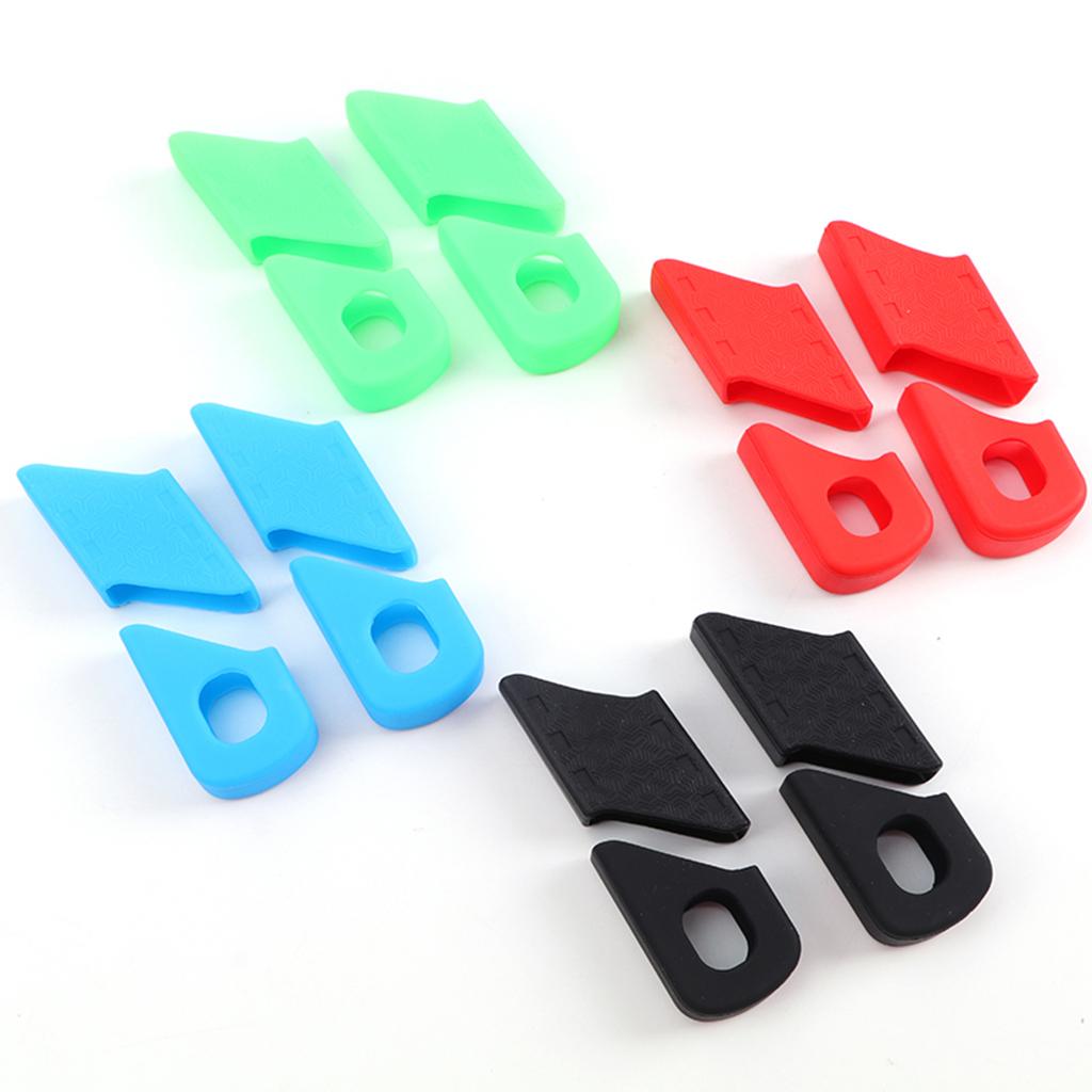 4x2 Pairs Bike Chain Set Boots Crankset Crank Arm Protector Covers Caps Blue