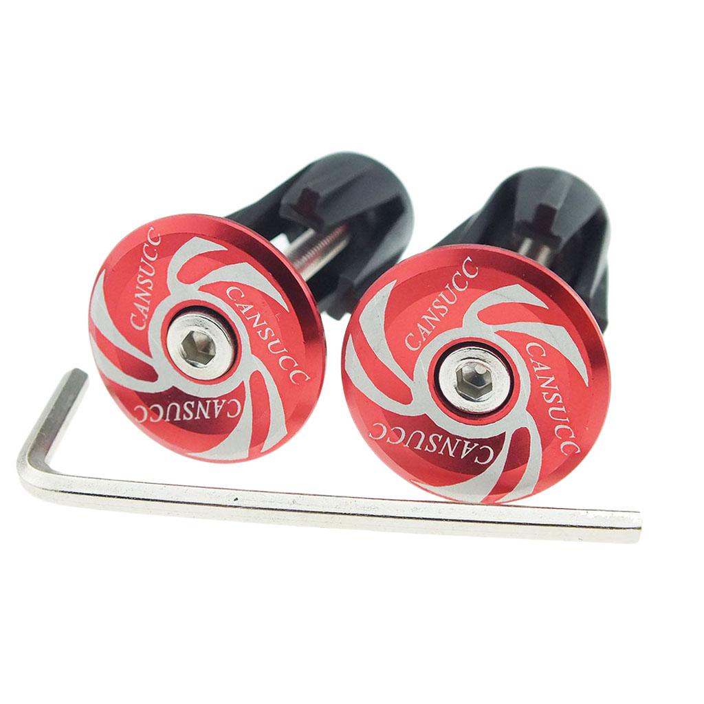 2xMTB Road Bikes Aluminum Handlebar End Plugs Bicycle Handle End Caps Red