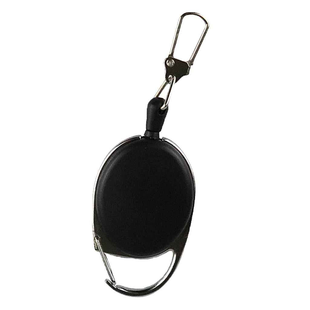 Retractable Key Chain Reel Holder Steel Recoil Ring Belt Clip Hook Carabiner