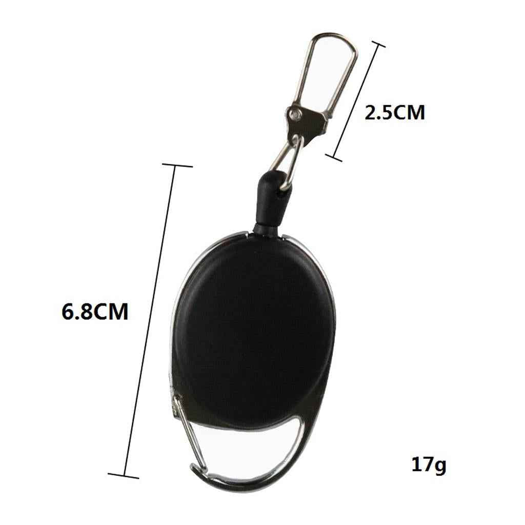 Retractable Key Chain Reel Holder Steel Recoil Ring Belt Clip Hook Carabiner