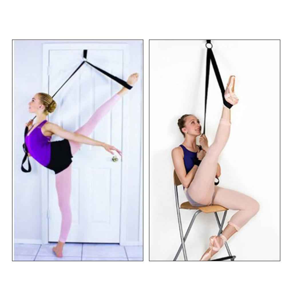 Ballet Door Stretch Band Leg Foot Stretching Strap Dance Stretcher Black