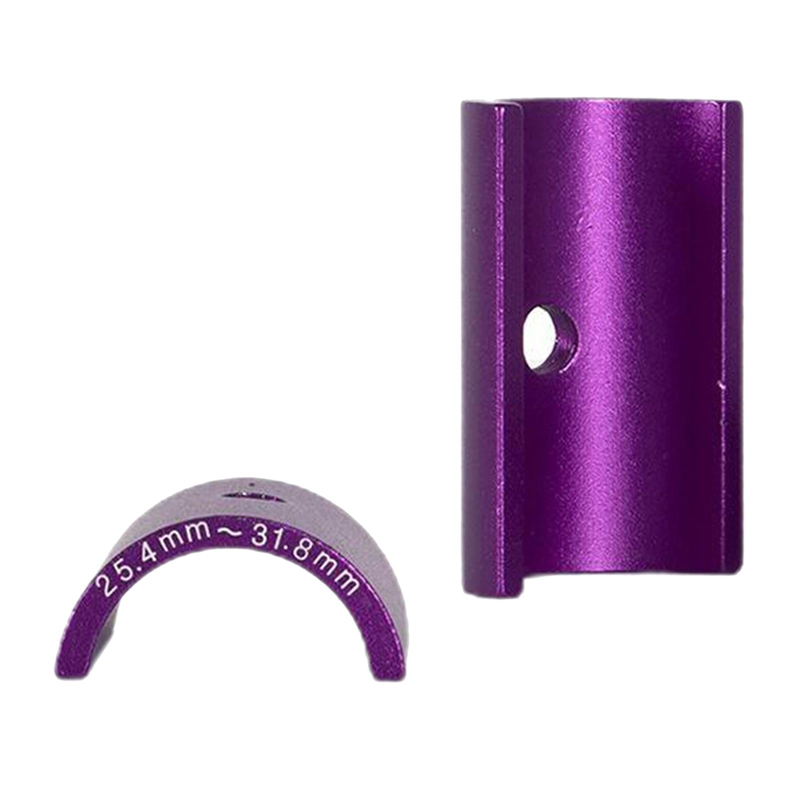 4xBike Stem 25.4 to 31.8mm Shim Handlebar Adapter Spacer - 1 Pair Purple