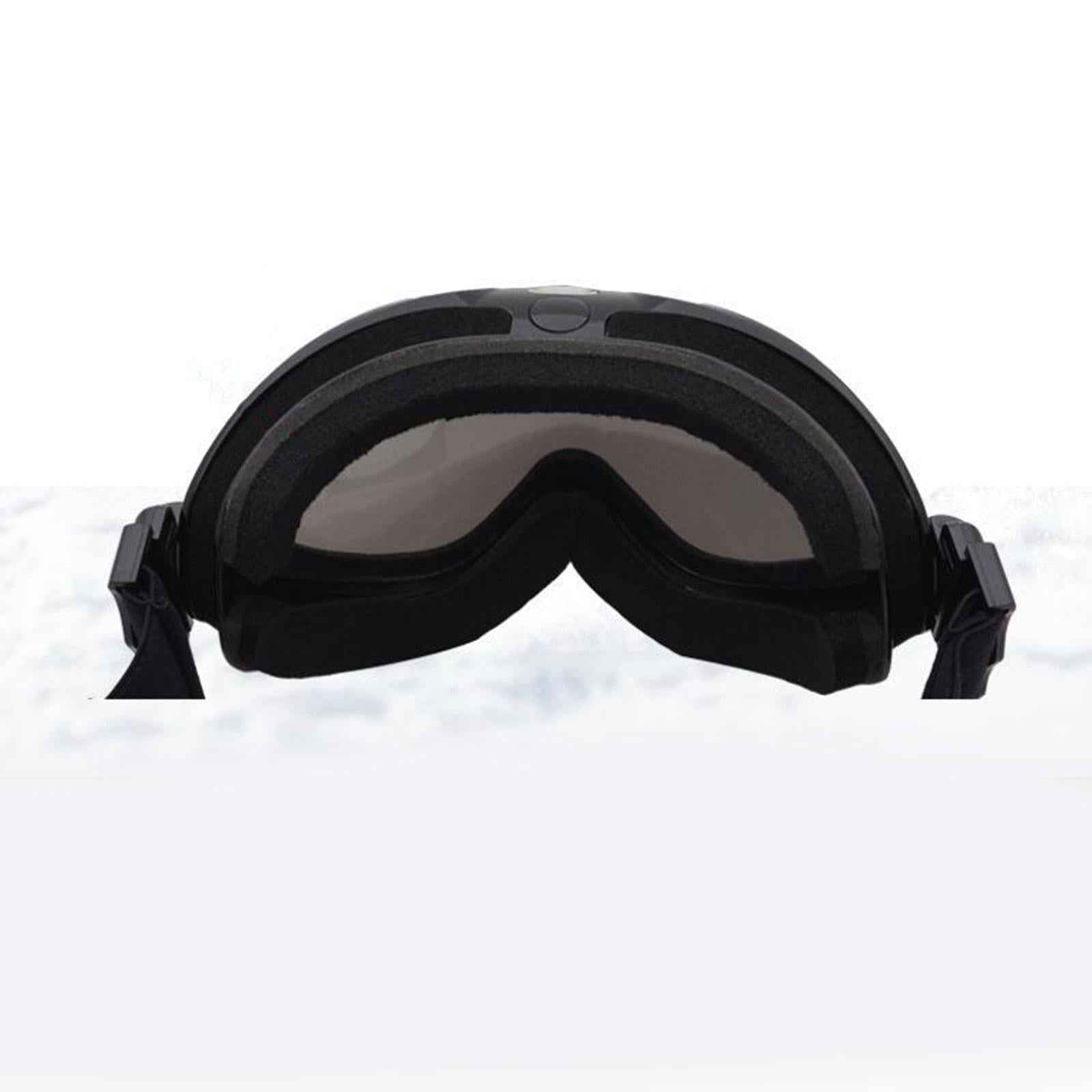 Snow Ski Goggles Anti-fog Lens Snowboard Snowmobile Black Frame Silver Lens