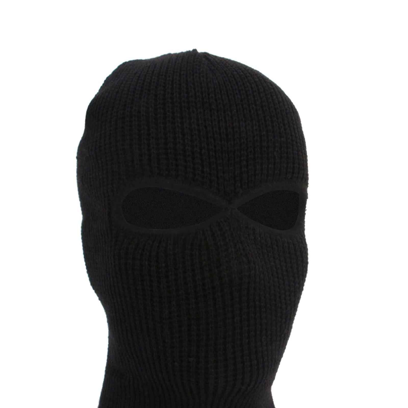 2/3-Hole Knitted Full Face Cover Ski Mask Winter Beanie Hat black 2 hole