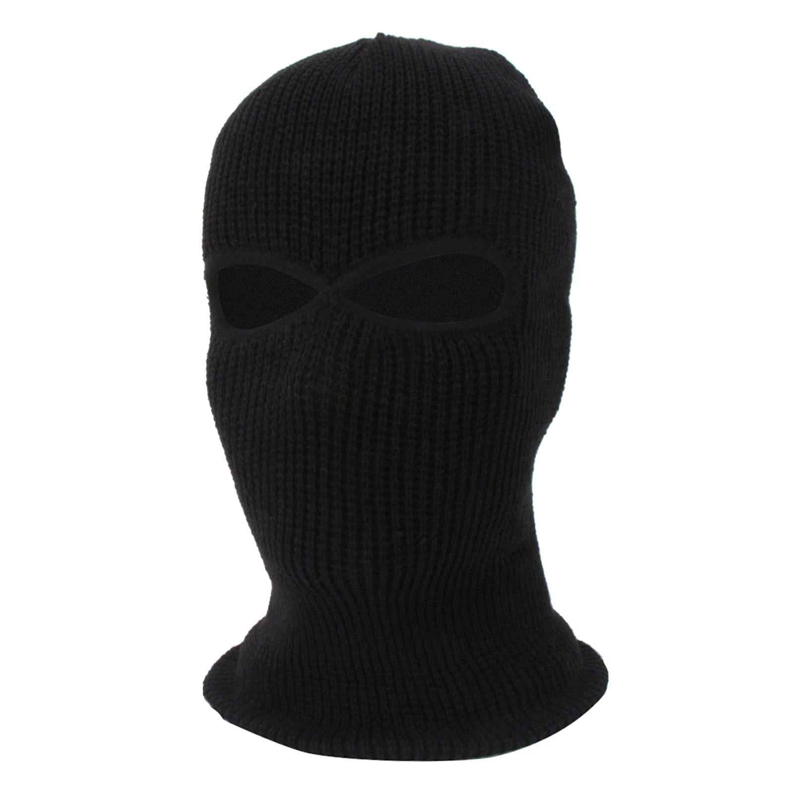 2/3-Hole Knitted Full Face Cover Ski Mask Winter Beanie Hat black 2 hole