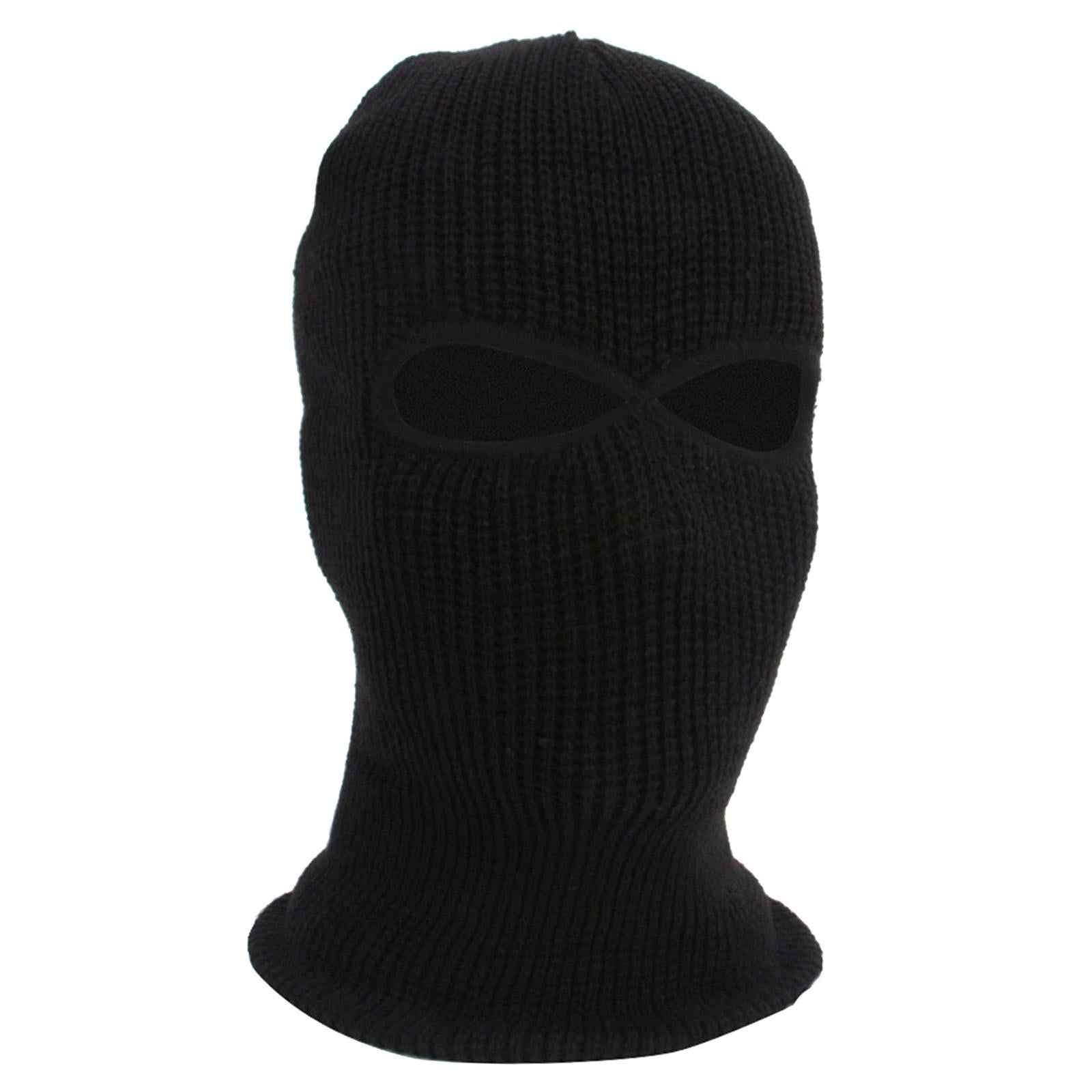 2/3-Hole Knitted Full Face Cover Ski Mask Winter Beanie Hat black 2 hole