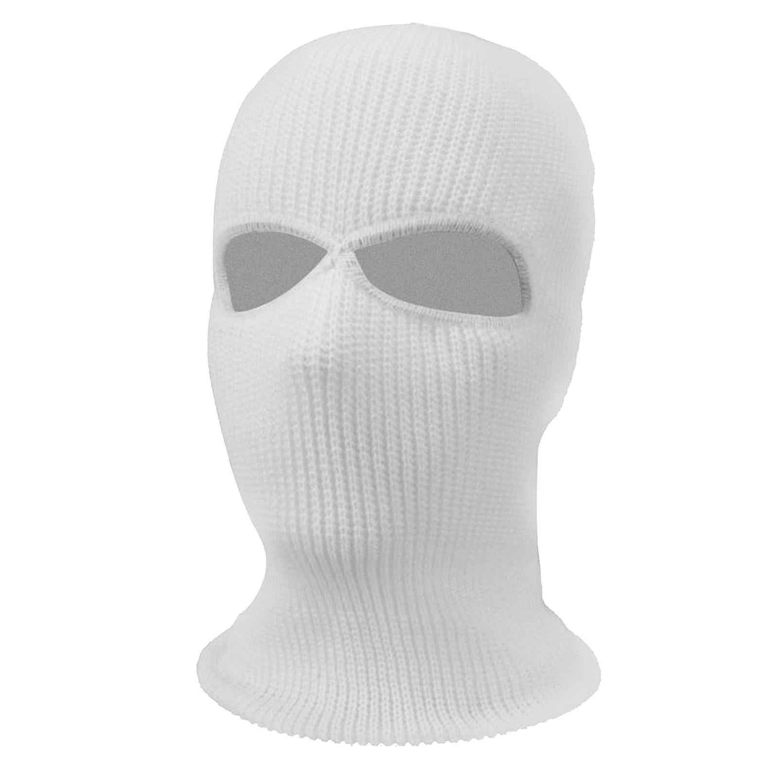 2/3-Hole Knitted Full Face Cover Ski Mask Winter Beanie Hat white 2 hole