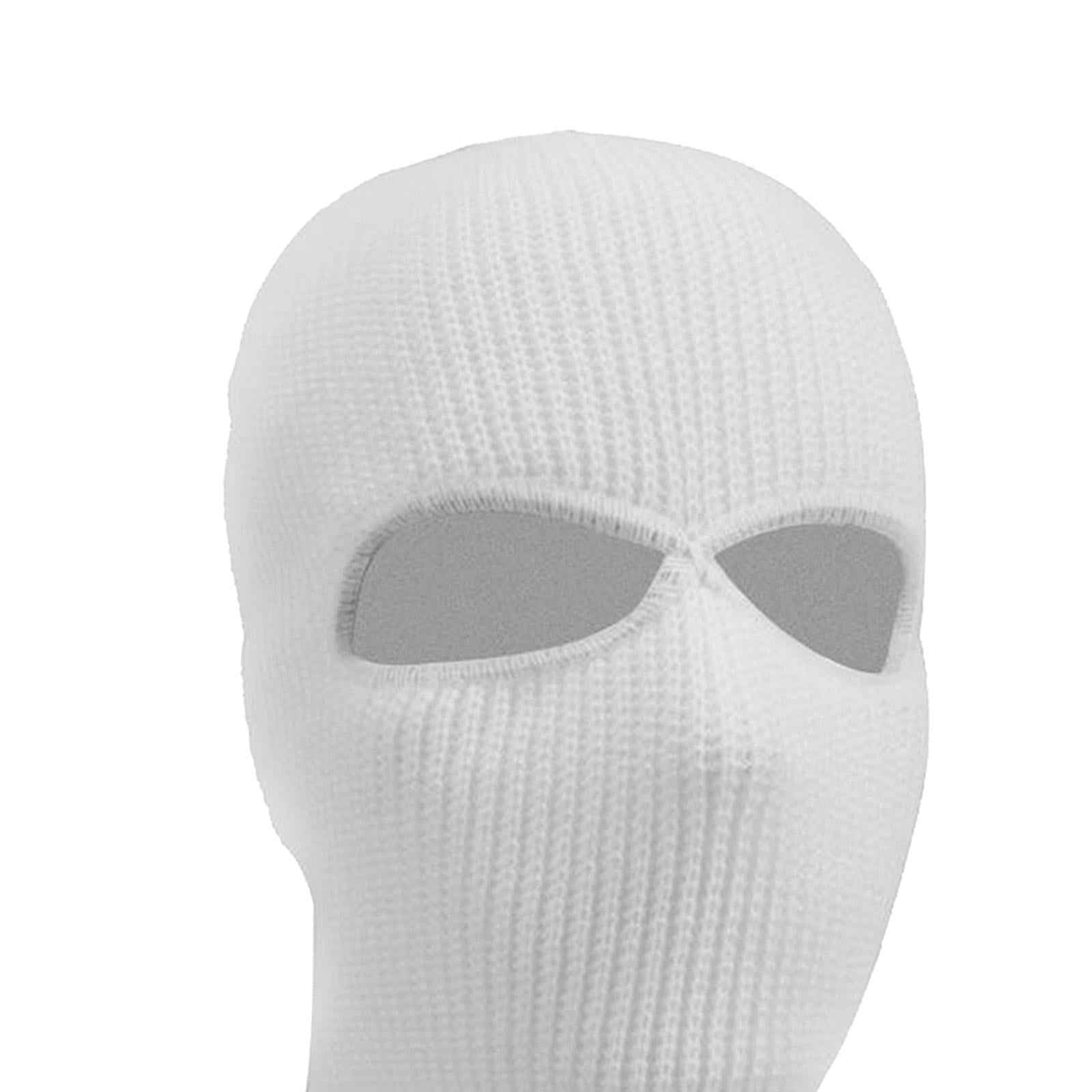 2/3-Hole Knitted Full Face Cover Ski Mask Winter Beanie Hat white 2 hole