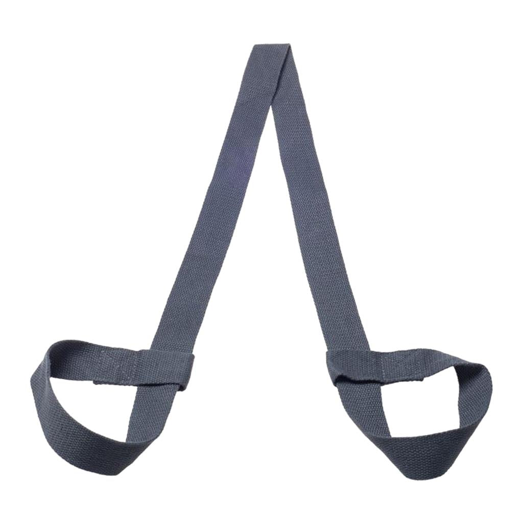 2xCotton Yoga Mat Strap Pilates Mat Carrier Fitness Stretchy Loop Dark Grey