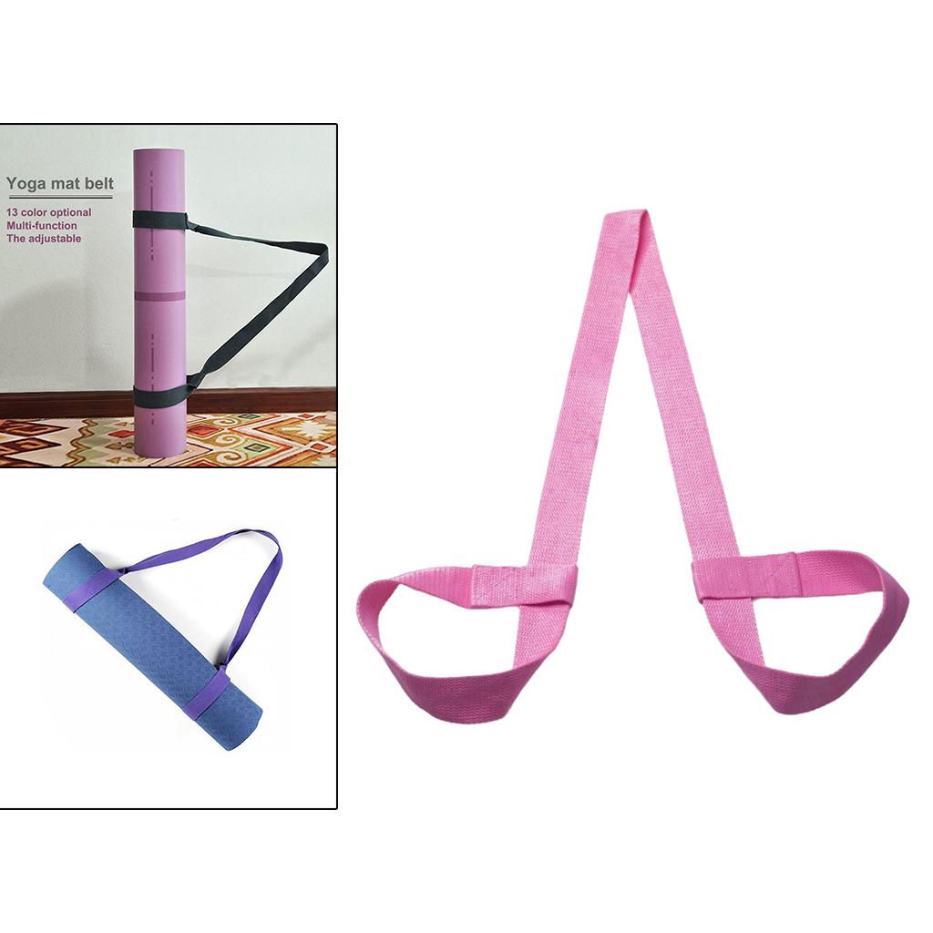 2xCotton Yoga Mat Strap Pilates Mat Carrier Fitness Stretchy Loop Pink