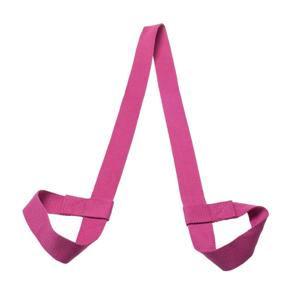 3xCotton Yoga Mat Strap Pilates Mat Carrier Fitness Stretchy Loop Fushia