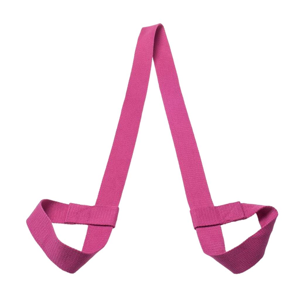 2xCotton Yoga Mat Strap Pilates Mat Carrier Fitness Stretchy Loop Fushia