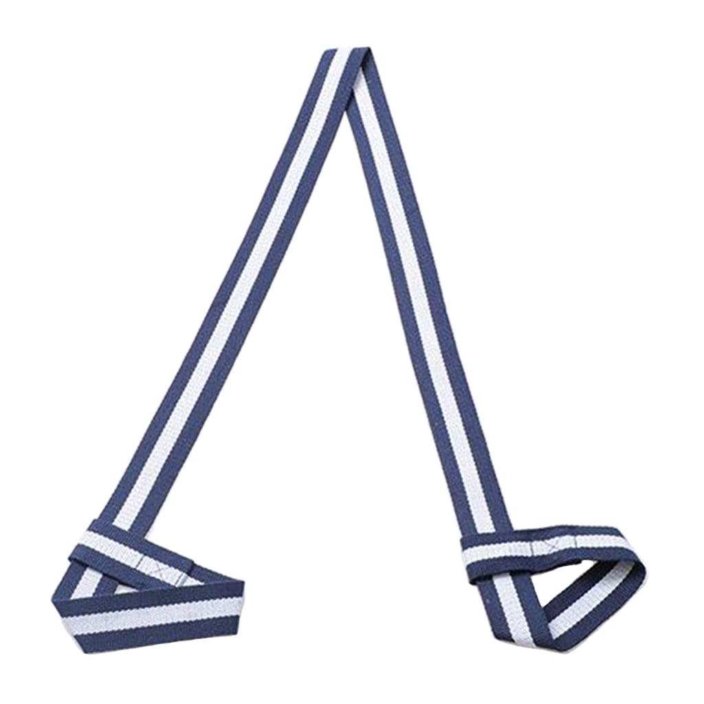 2xCotton Yoga Mat Strap Pilates Mat Carrier Fitness Stretchy Loop Blue White