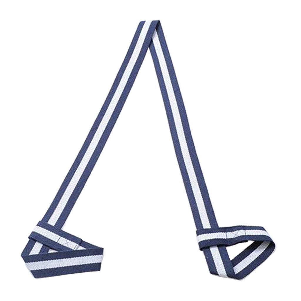3xCotton Yoga Mat Strap Pilates Mat Carrier Fitness Stretchy Loop Blue White