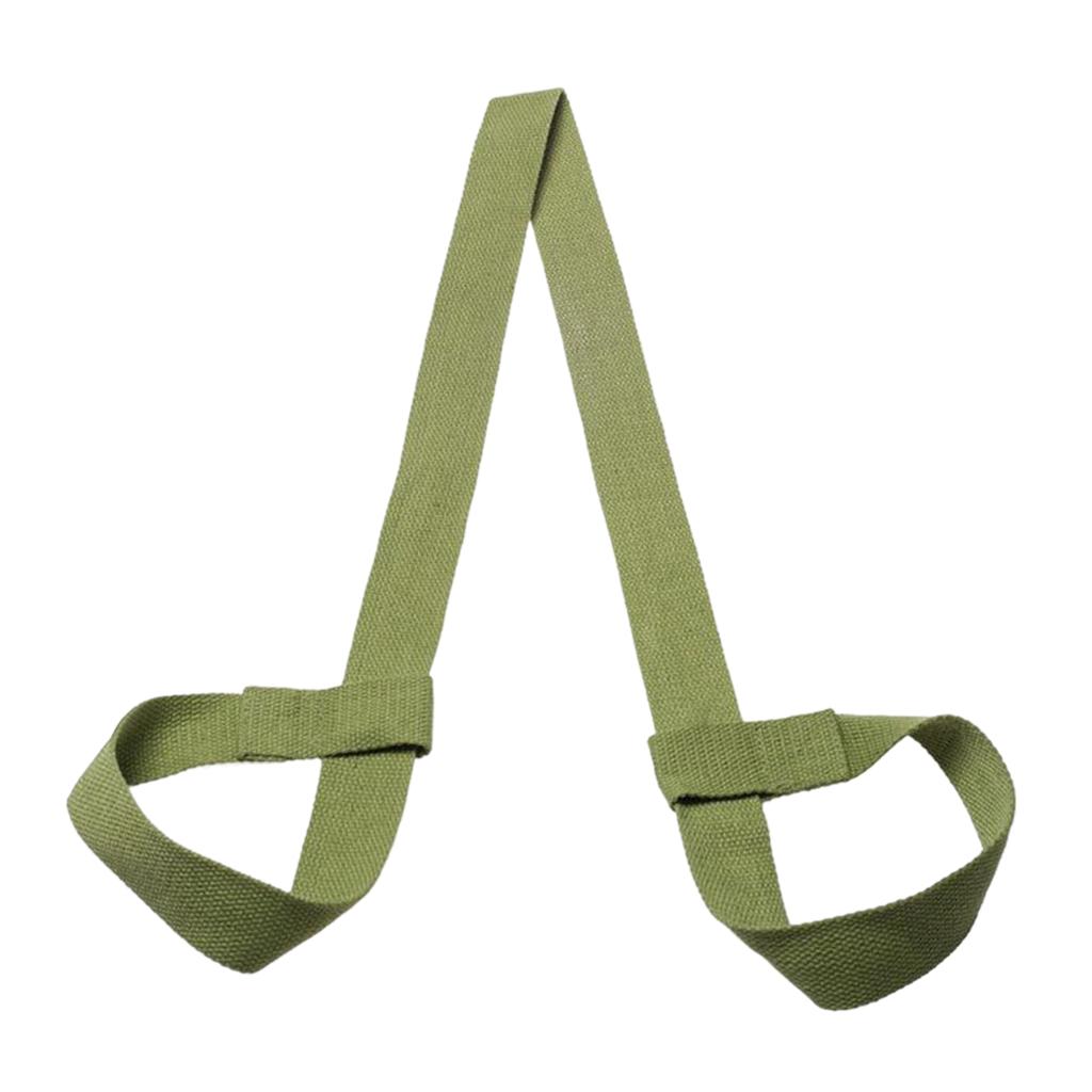 2xCotton Yoga Mat Strap Pilates Mat Carrier Fitness Stretchy Loop Green