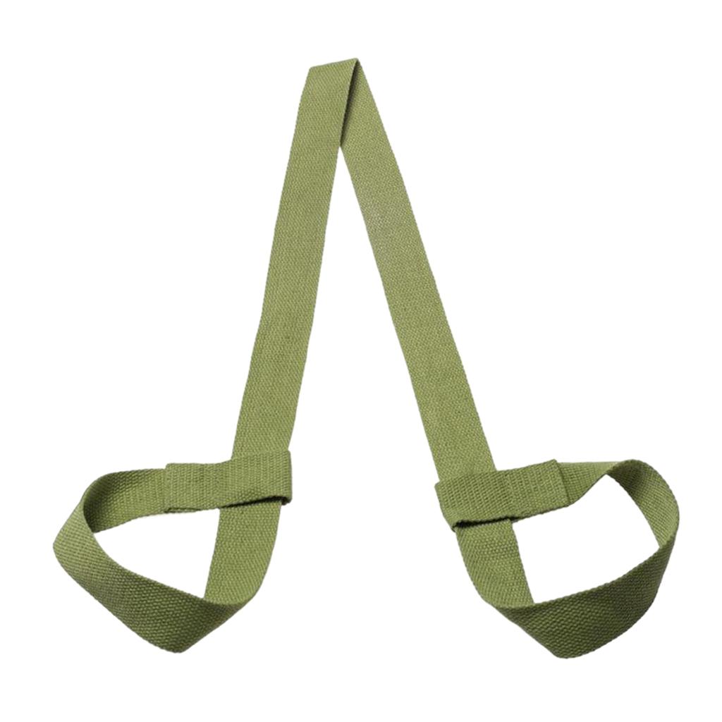 2xCotton Yoga Mat Strap Pilates Mat Carrier Fitness Stretchy Loop Green