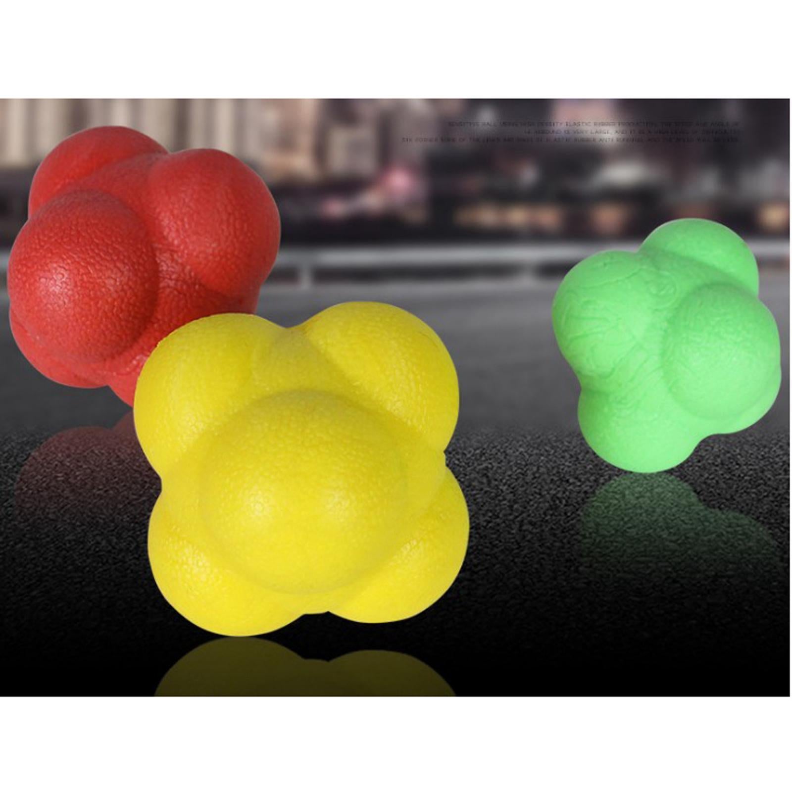 4xCoordination Reflex Agility Hexagonal Tennis Fitness Reaction Ball Green