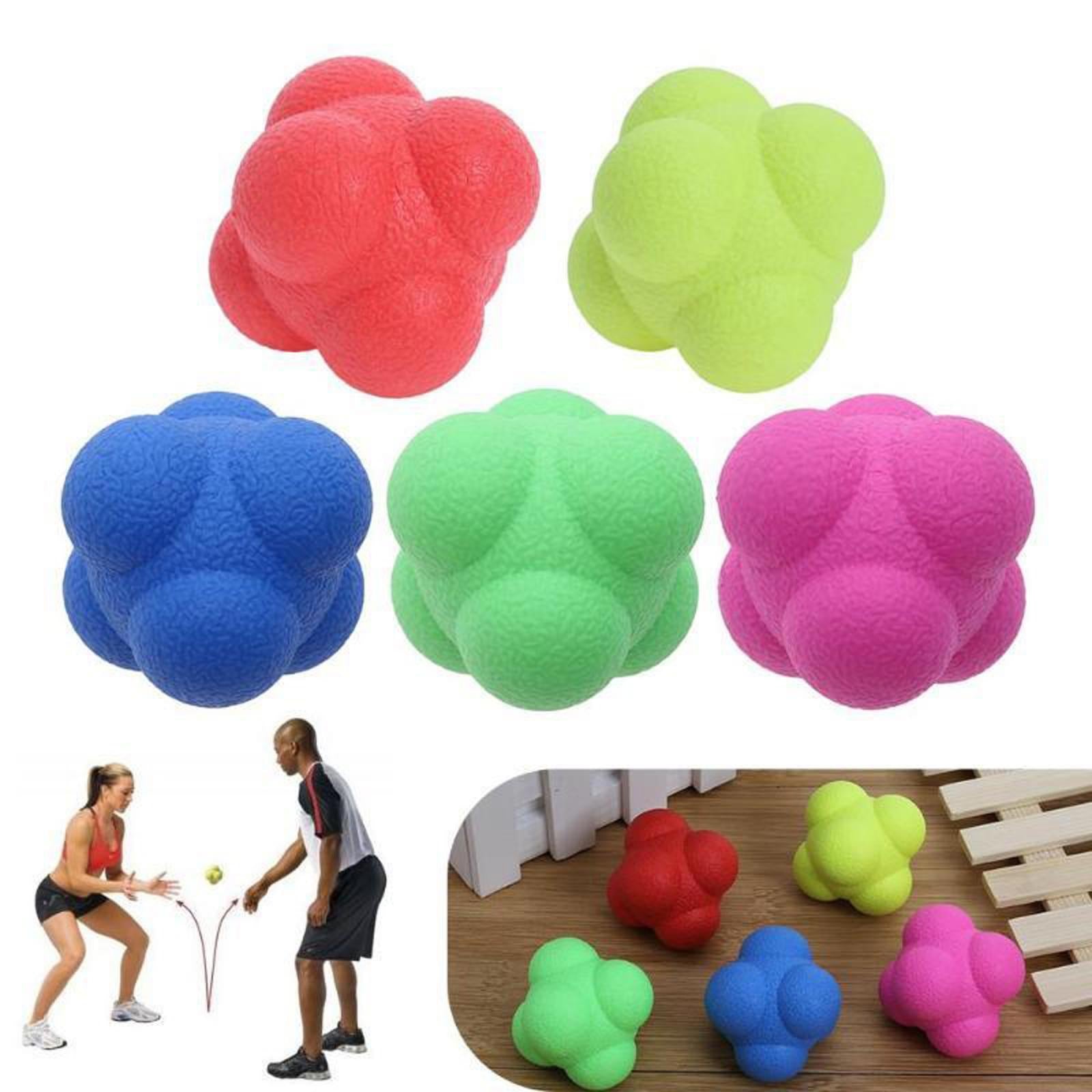 3xCoordination Reflex Agility Hexagonal Tennis Fitness Reaction Ball Green